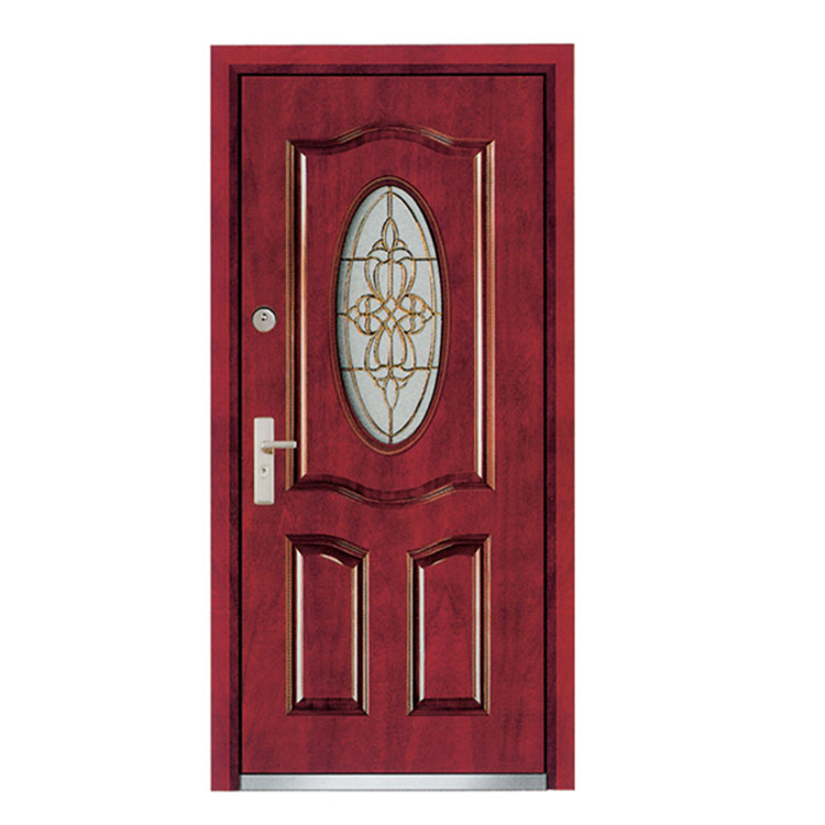 Pintura de porta de entrada em aço e madeira e vidro