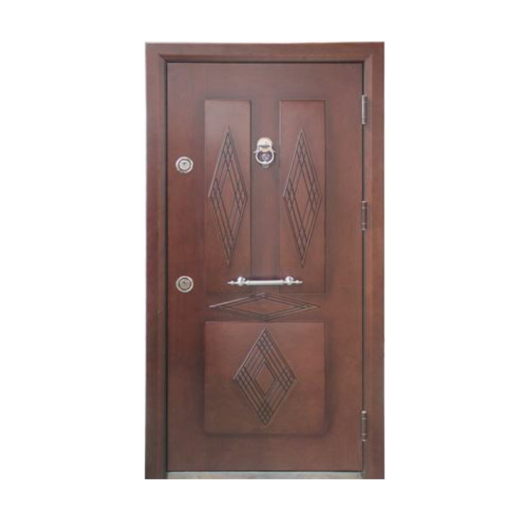 Porta frontal externa blindada de aço turco e madeira
